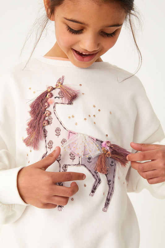Next Pony Sequin Sweatshirt
