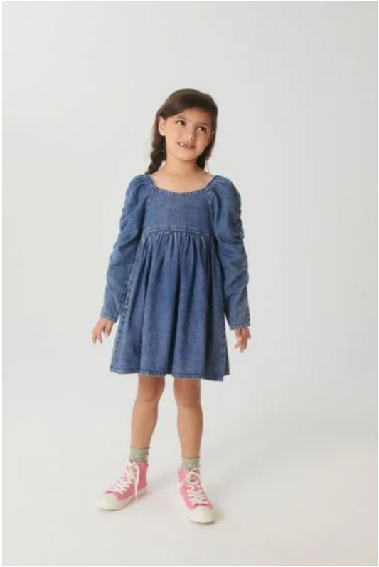 Next Rushed Sleeve Denim Dress
