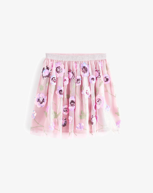 Next Pink Tulle Sequin Floral Skirt