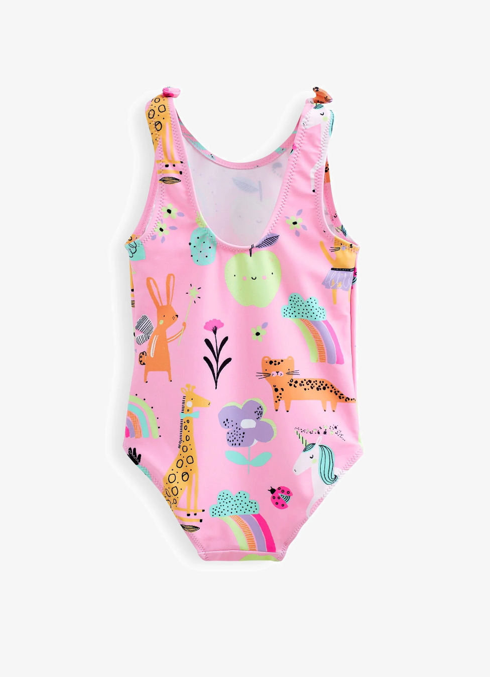 Next Pink Print Tie Shoulder Swimsuit