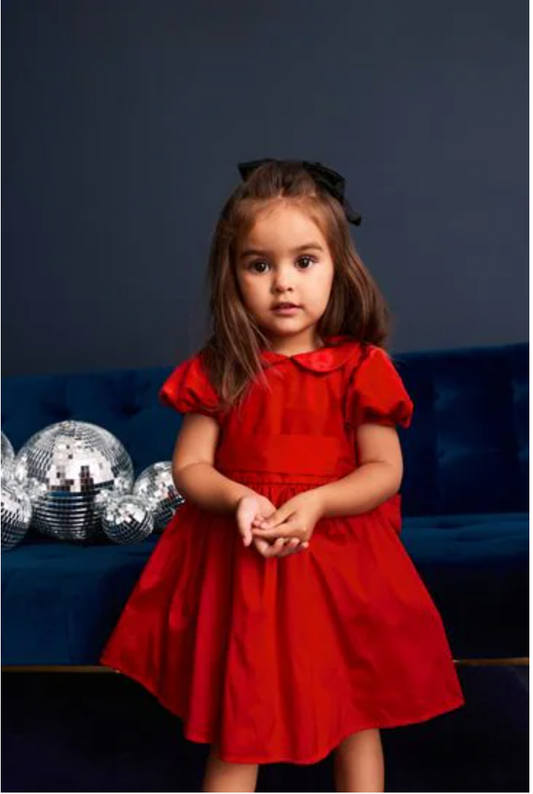 Next Red Velvet & Tafta Dress