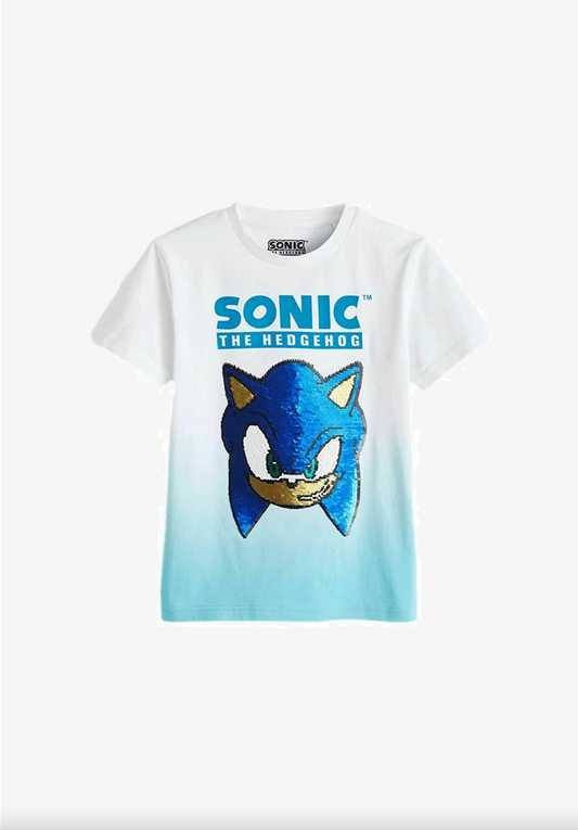 Next White Flippy Sequin Sonic T-Shirt
