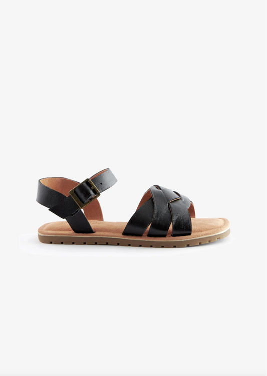 Next Black Leather Sandals