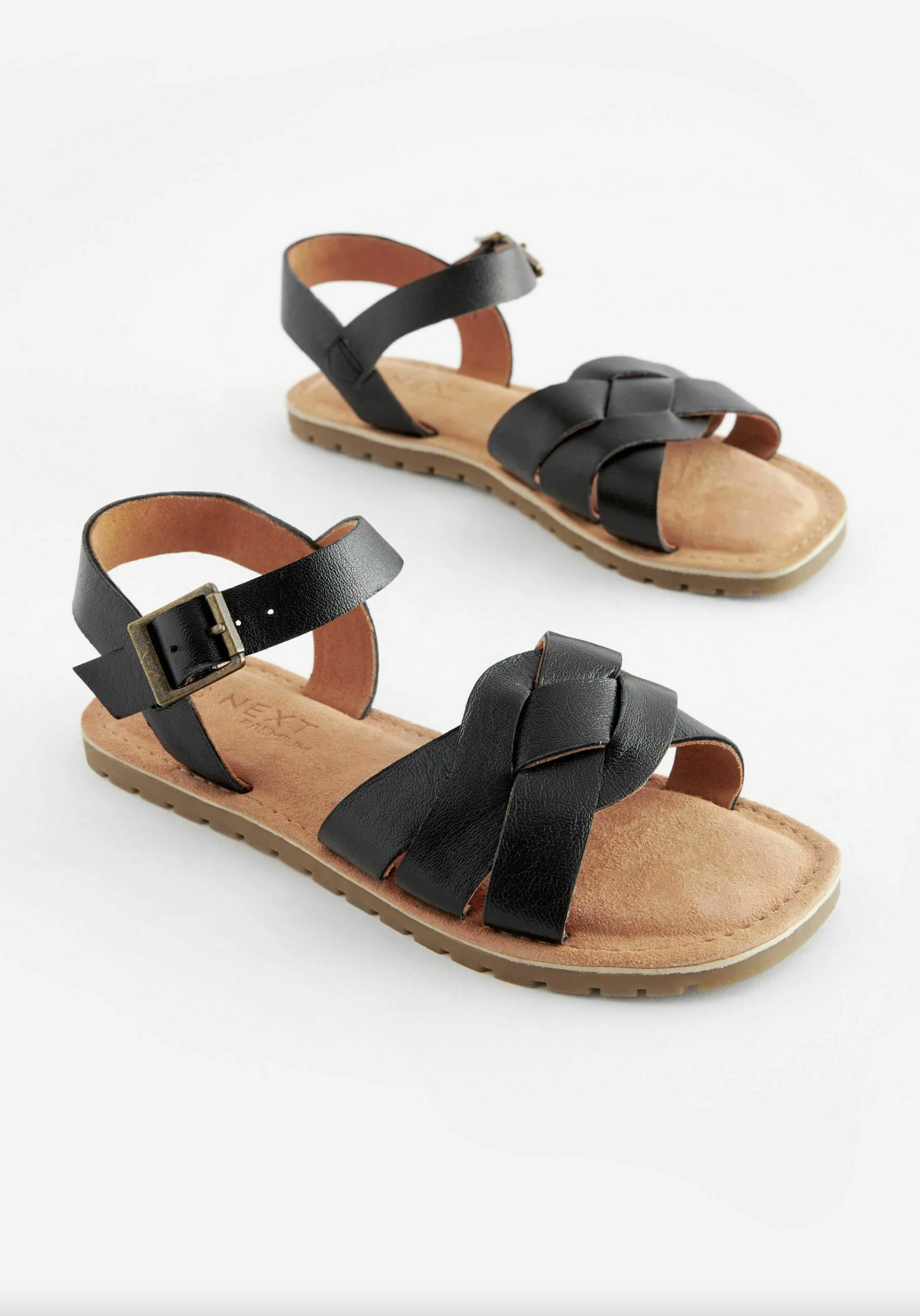 Next Black Leather Sandals