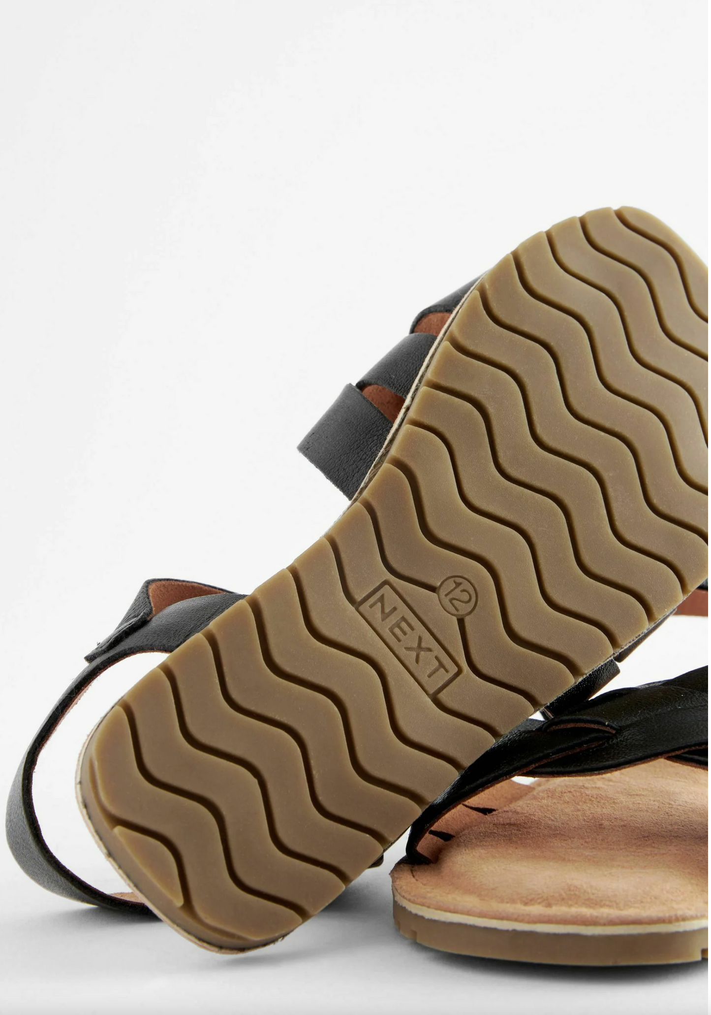 Next Black Leather Sandals
