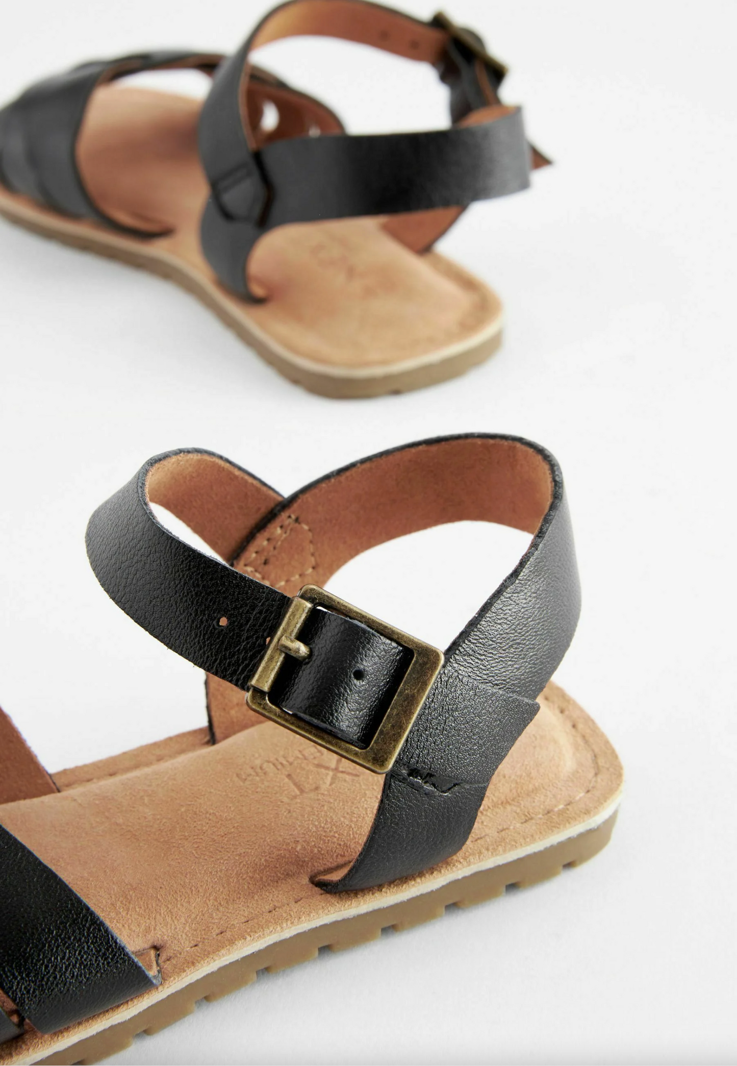 Next Black Leather Sandals