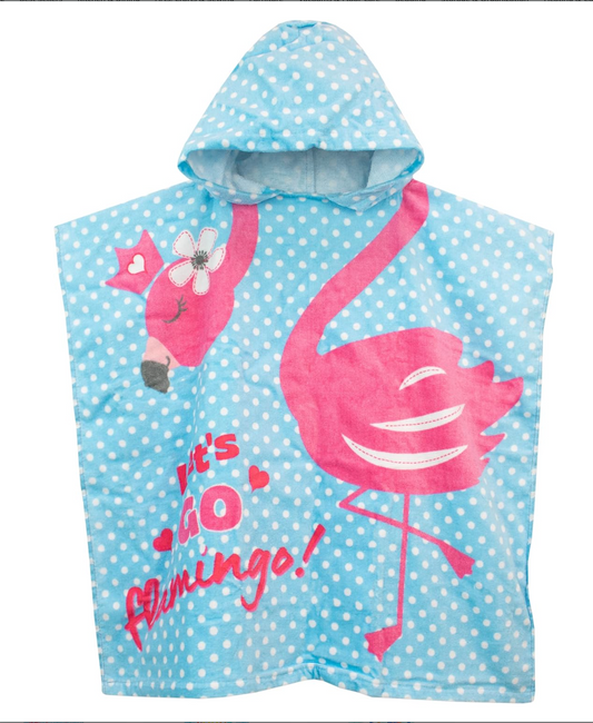 Flamingo Toweling Poncho
