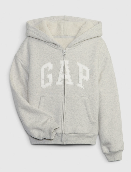 Gap Grey Sherpa Zip Hoodie