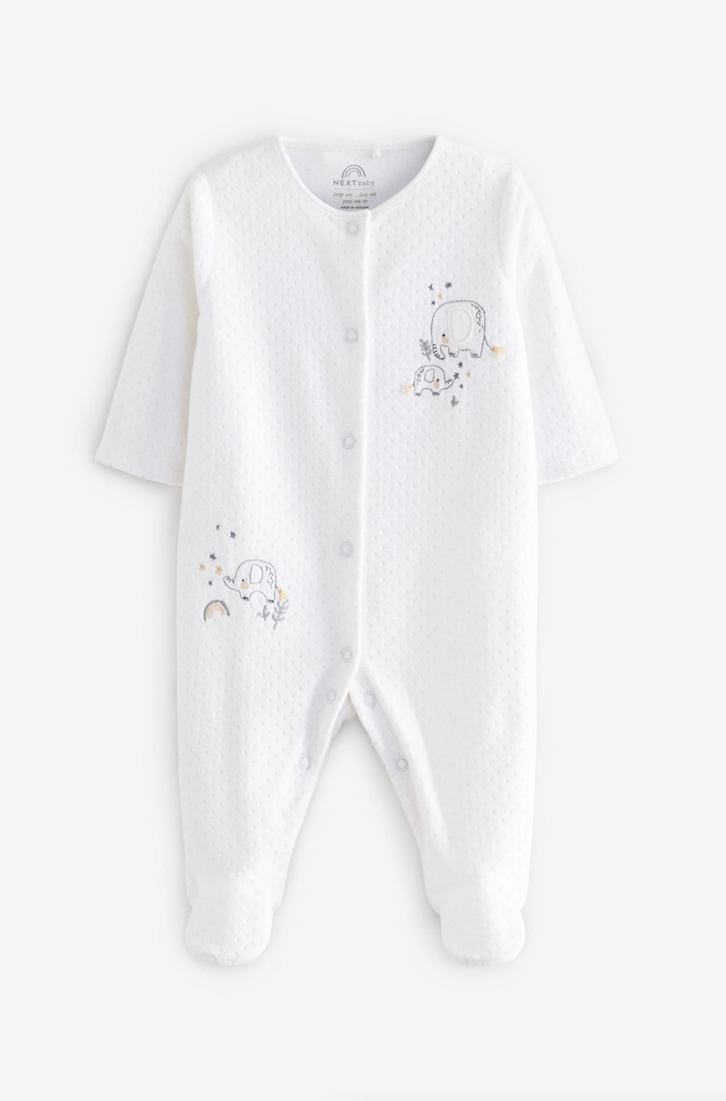 Next Baby Velour Sleepsuit