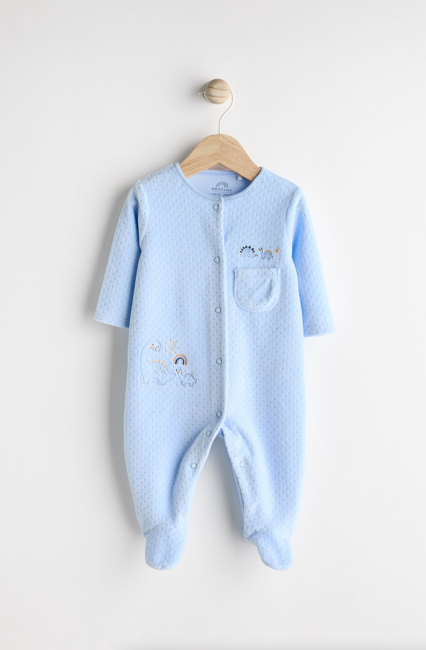 Next Baby Velour Sleepsuit