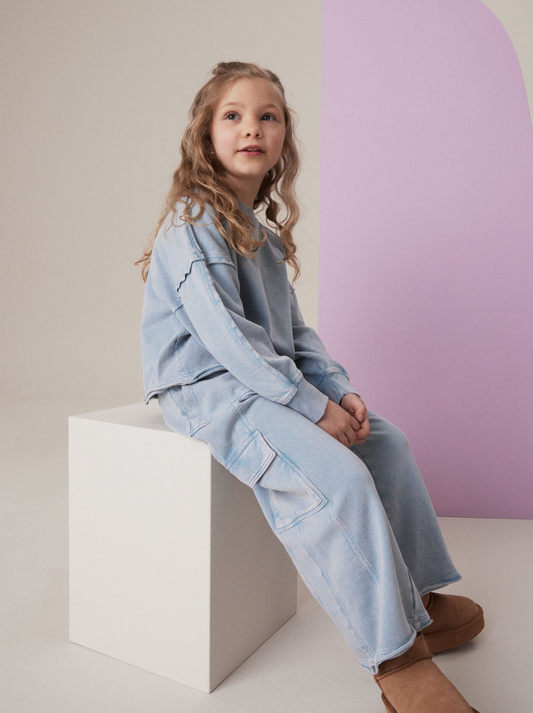 Next Soft Sweater & Wide Leg Cargo Jogger