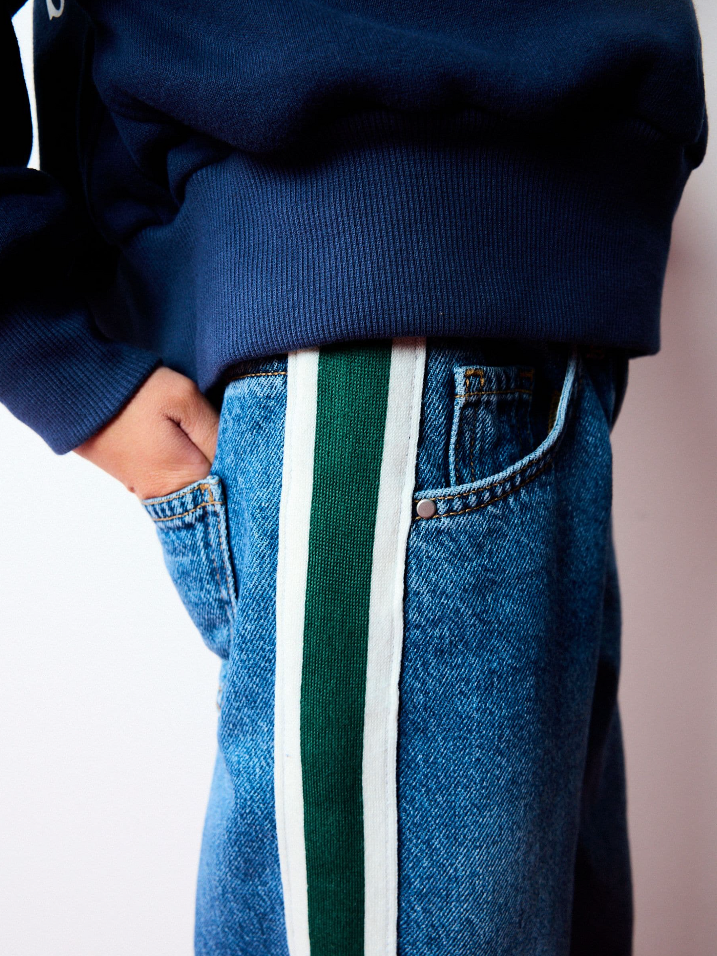 Next Wide Leg Jeans With Side Strap