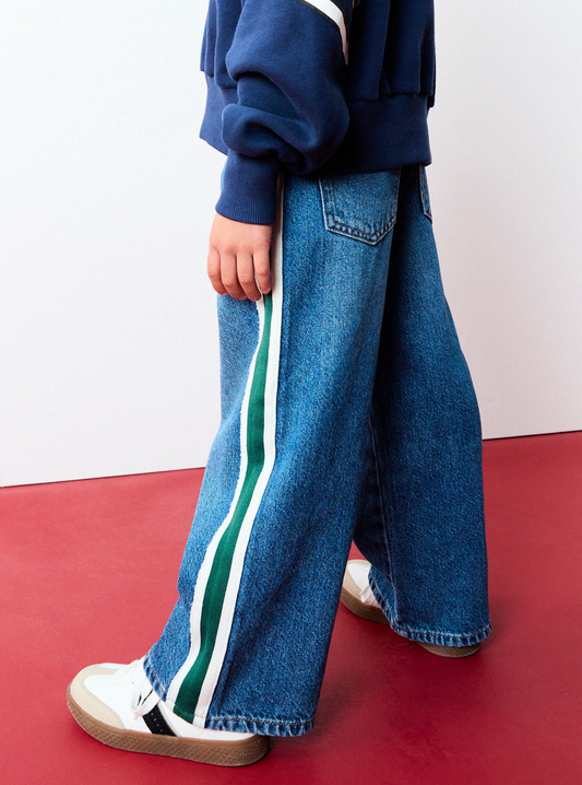 Next Wide Leg Jeans With Side Strap