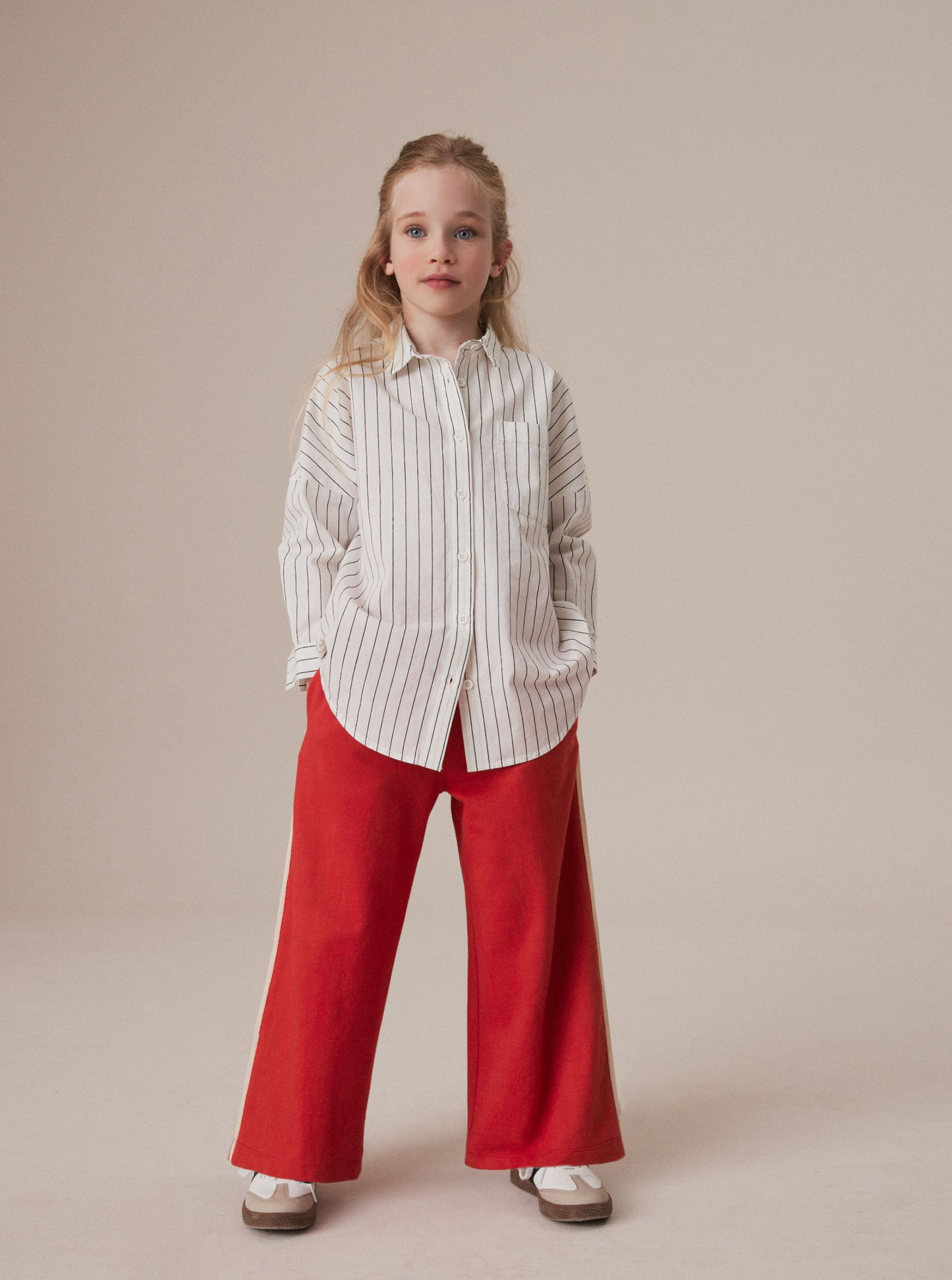 Next Striped Shirt & Wide Leg Joggers