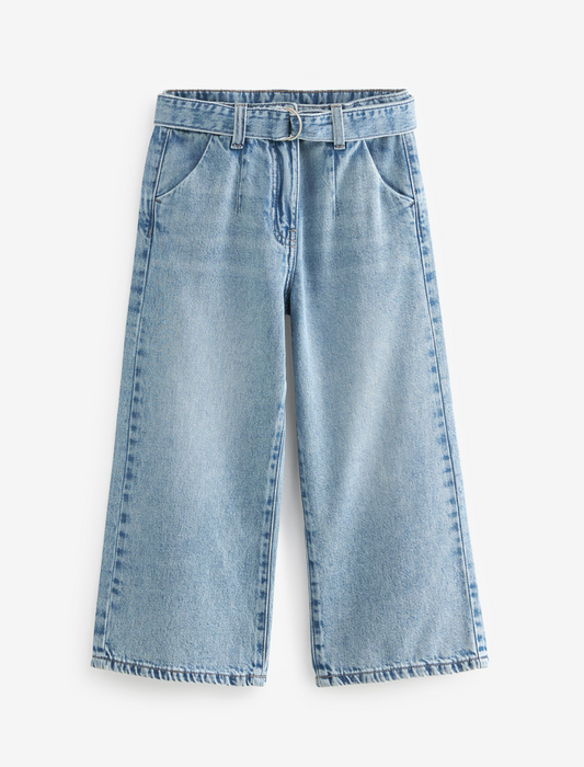 Next Wide Leg Washed Jeans with Belt