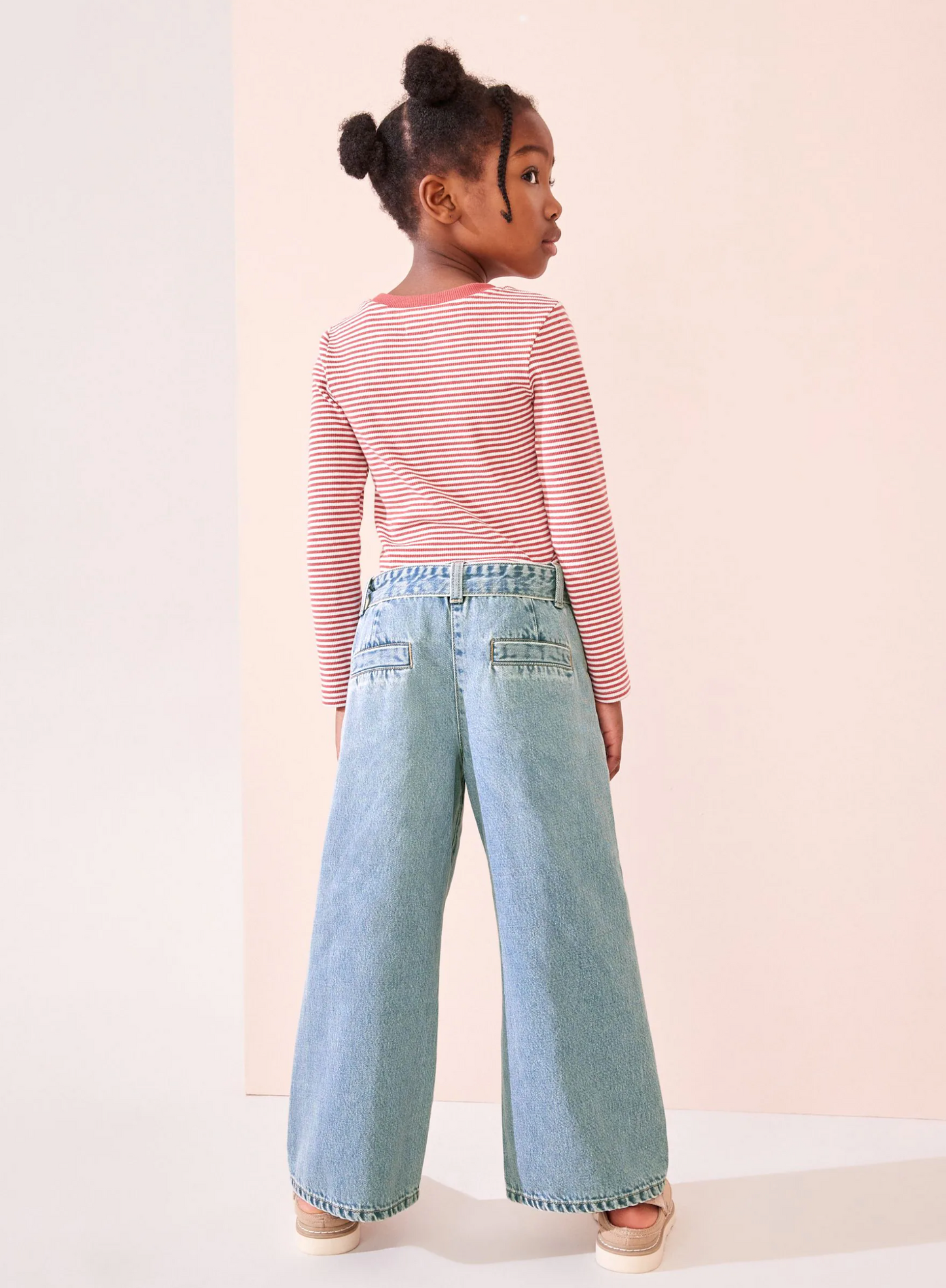 Next Wide Leg Washed Jeans with Belt