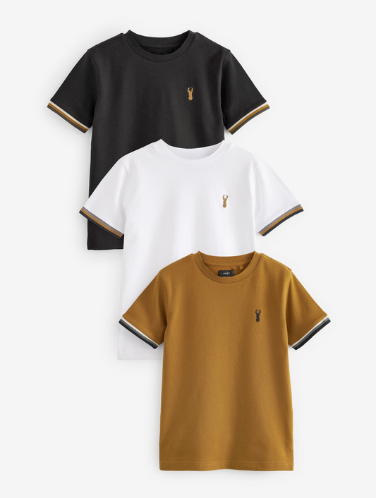 3-Pack Tipped Sleeve T-Shirts
