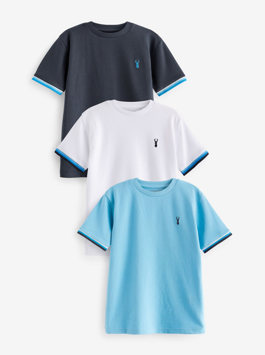 3-Pack Tipped Sleeve T-Shirts