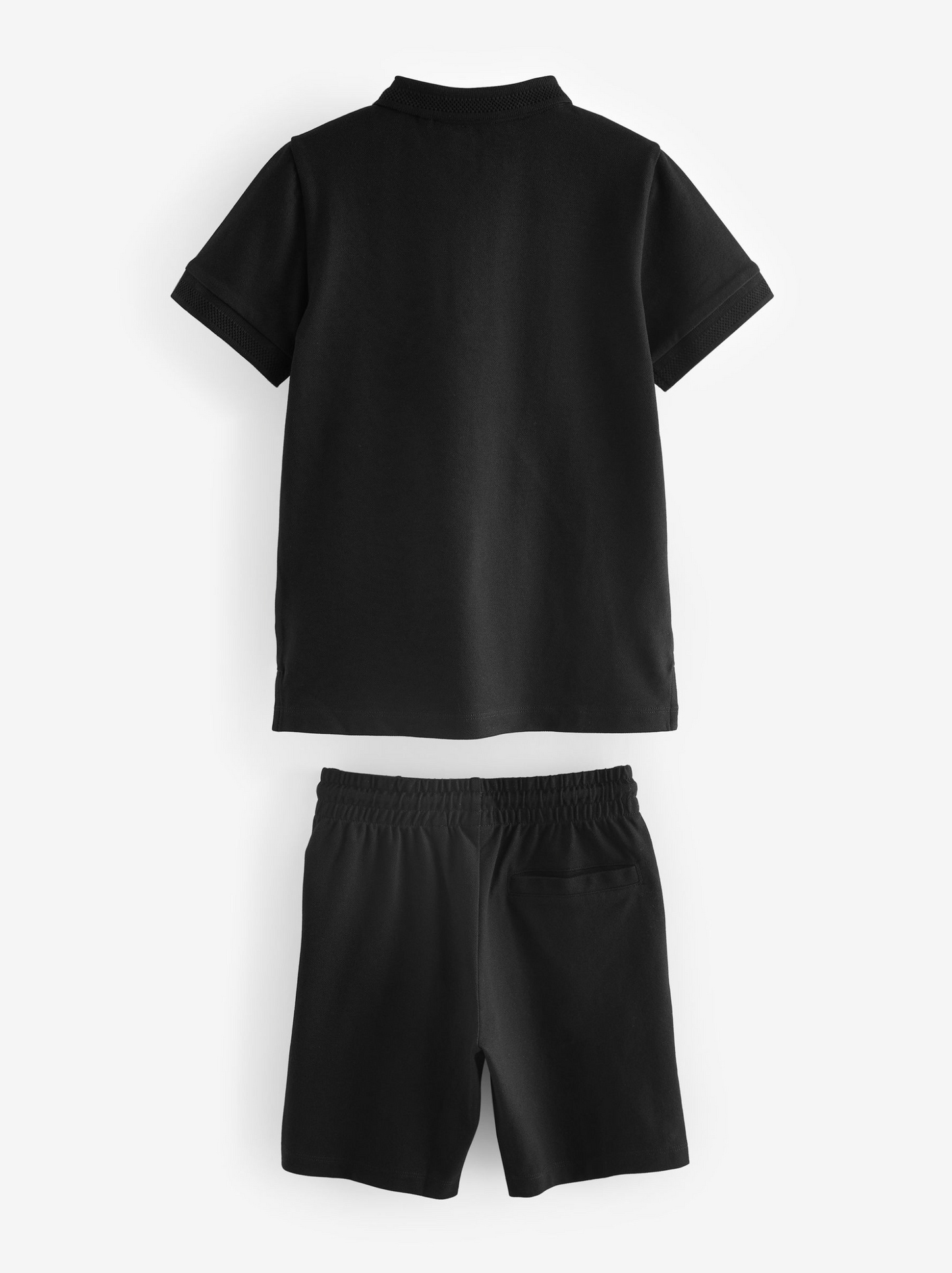 Next Black Zip Neck Polo Shirt & Short Set