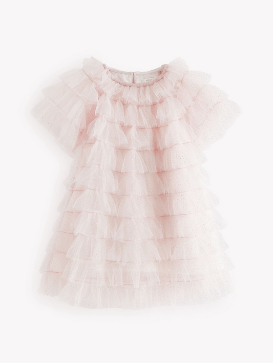 Sparkle Ruffle Mesh Dress