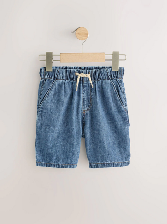 Next Denim Linen Polo Shorts