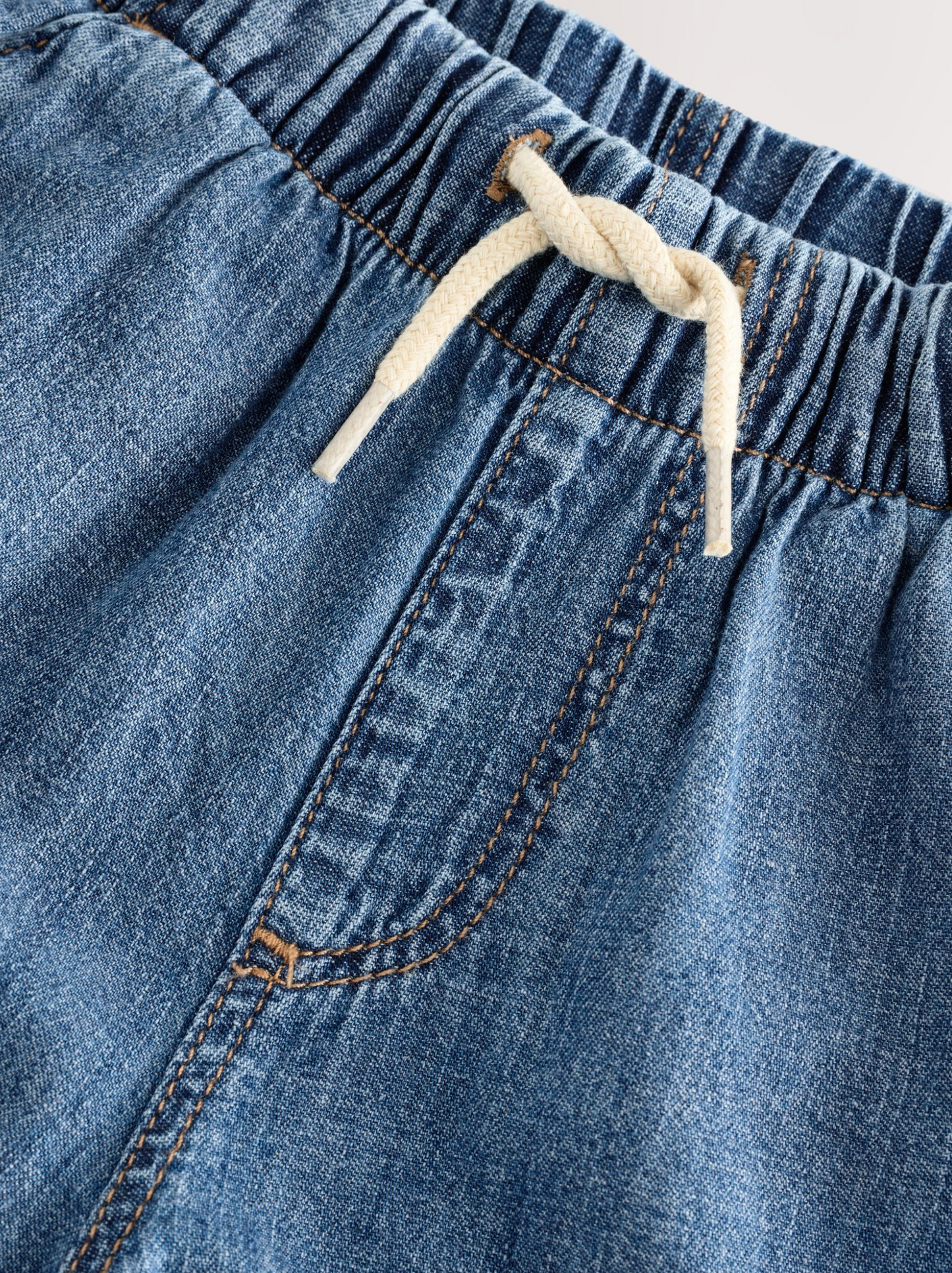 Next Denim Linen Polo Shorts