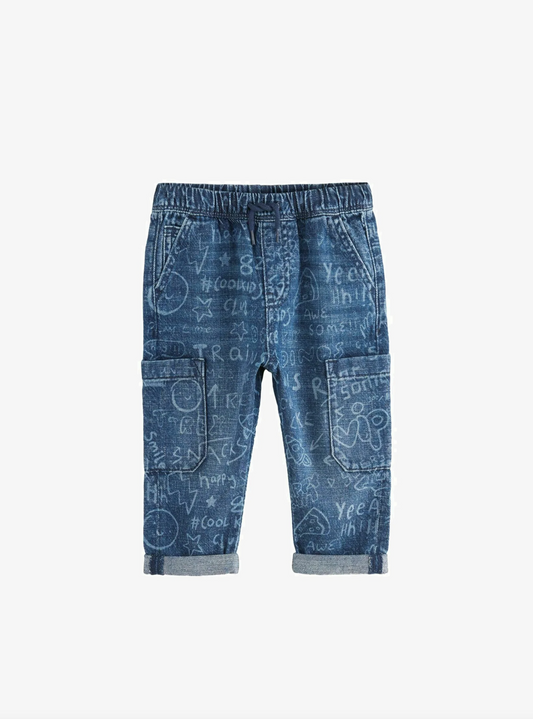 Next Soft Denim Pull On Joggers