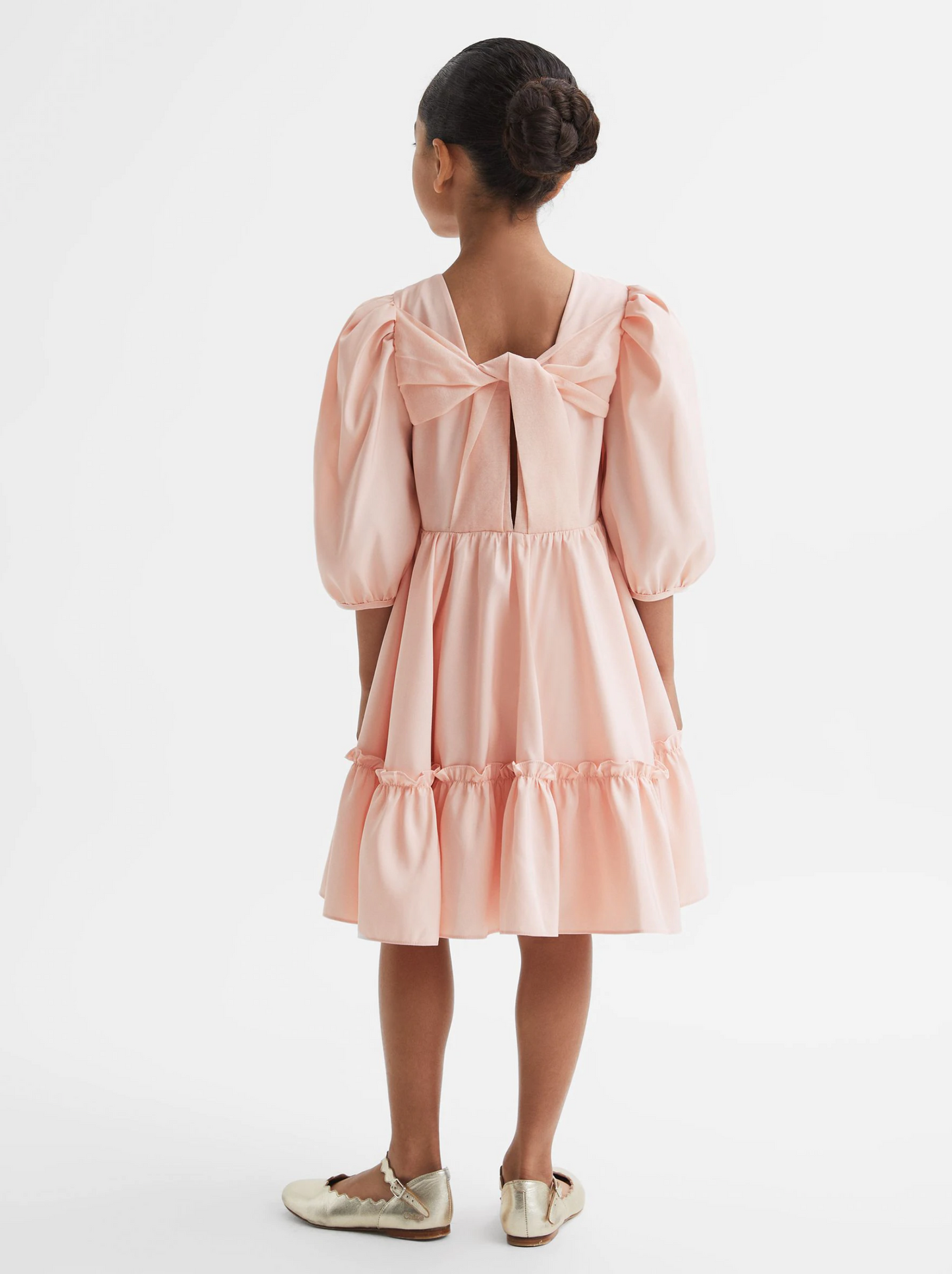 Reiss Puff Sleeve Ruffle Minin Dress