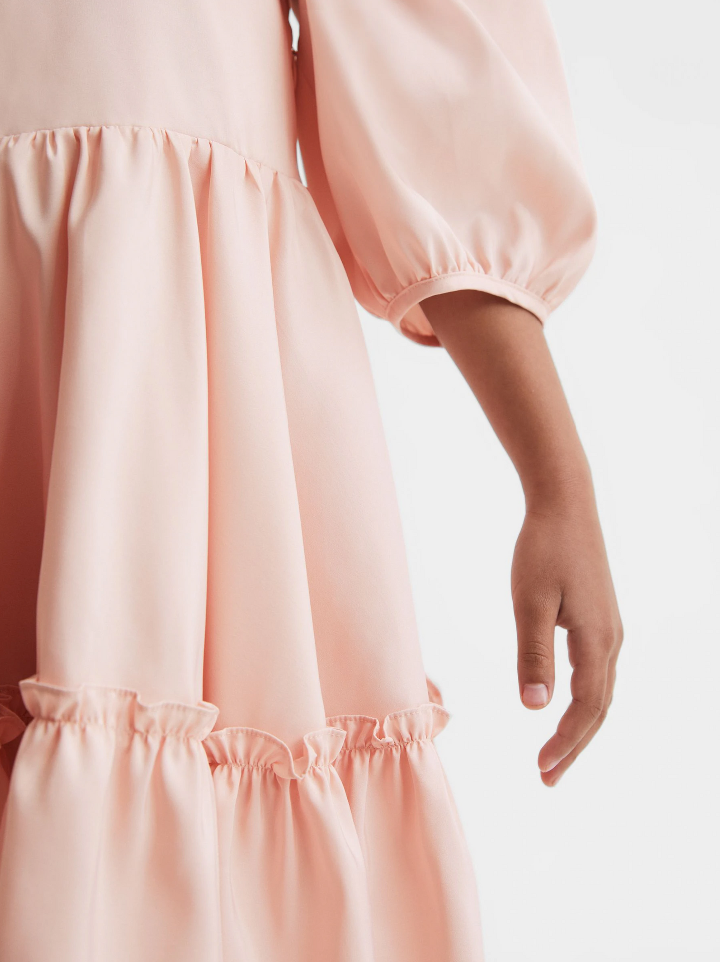 Reiss Puff Sleeve Ruffle Minin Dress