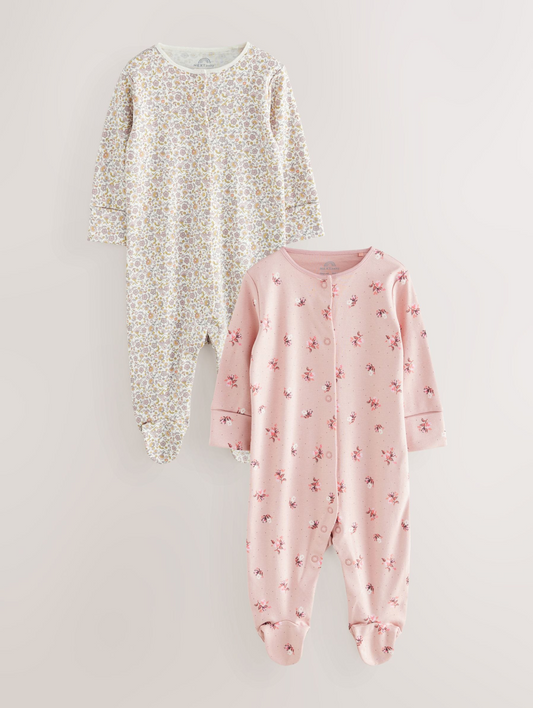 Next 2 Pack Floral Sleepsuits