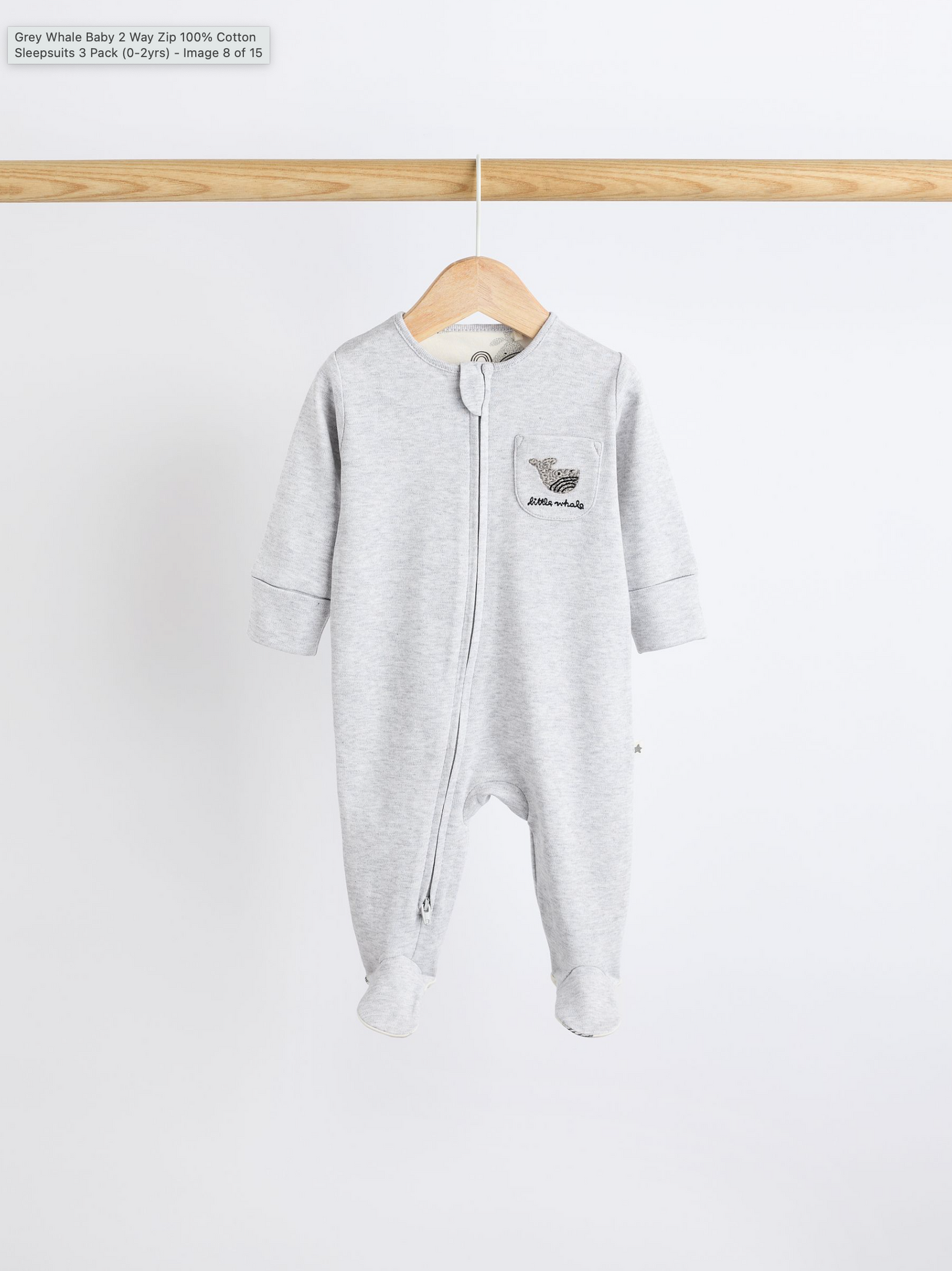 Next 3 Pack Whale Cotton Sleepsuit
