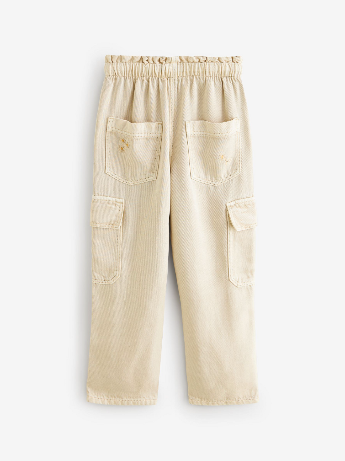 Tencel Beige Cargo Pocket Trousers