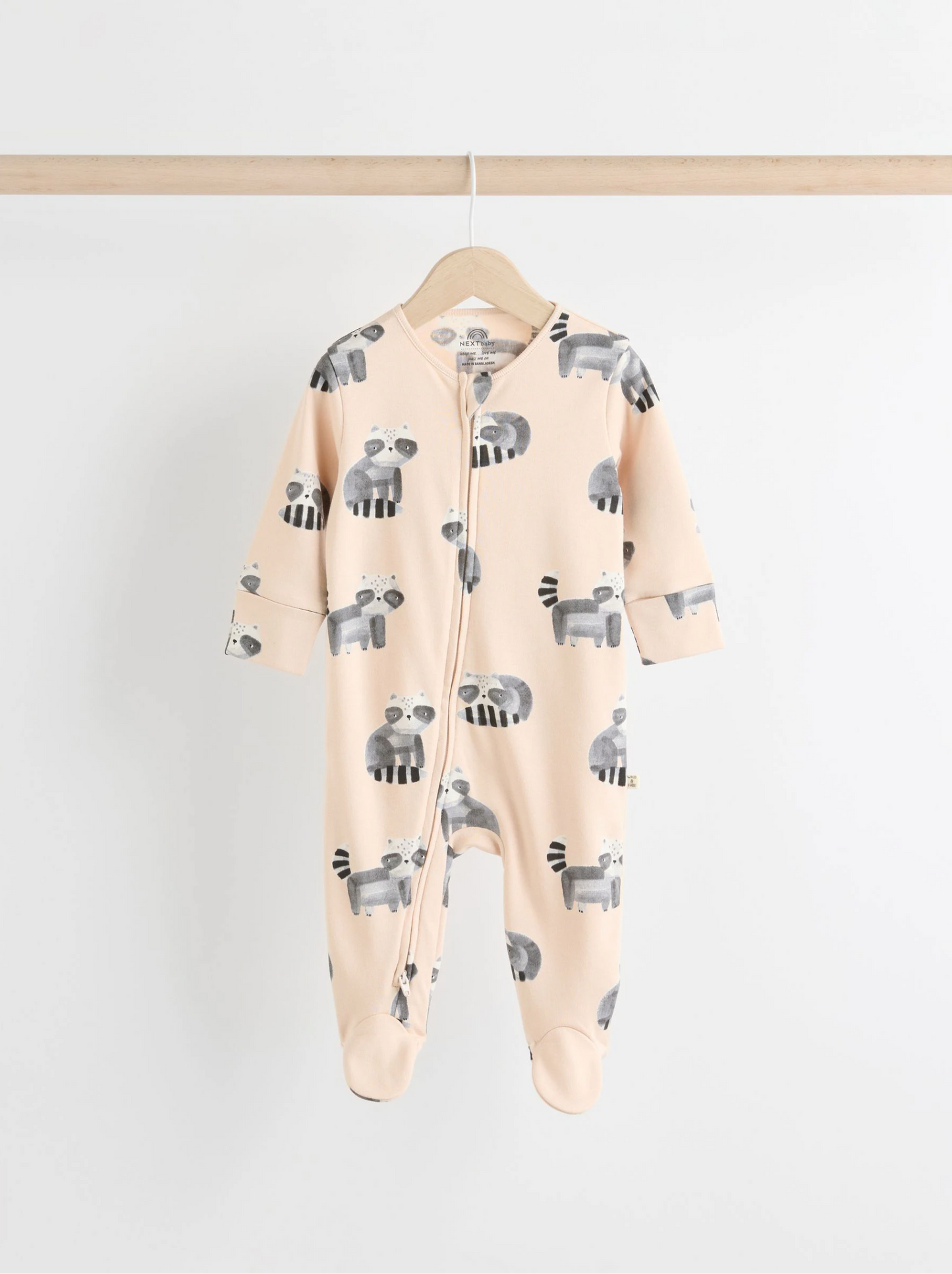 Next 3 Pack 2 Way Zip Cotton Sleepsuit