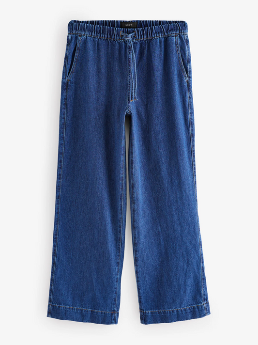 Next Elasticated Waist Wide Leg Jeans