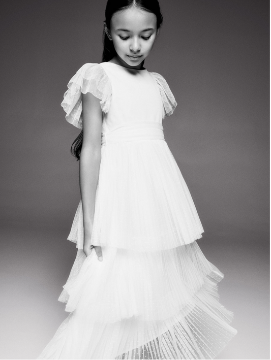 Mango Ruffled Tulle Dress