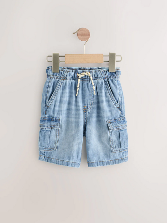 Next Denim Linen Cargo Shorts
