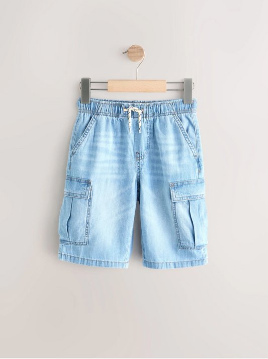 Next Denim Linen Cargo Shorts
