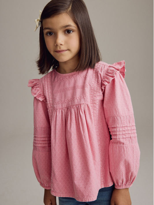 Next Frill Long Sleeve Cotton Blouse