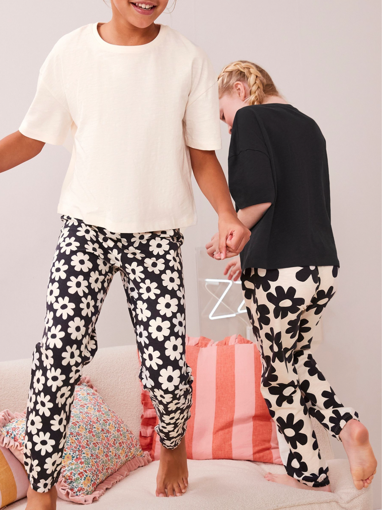 Next 2 Pack Short Sleeve T-Shirts & Floral Pants