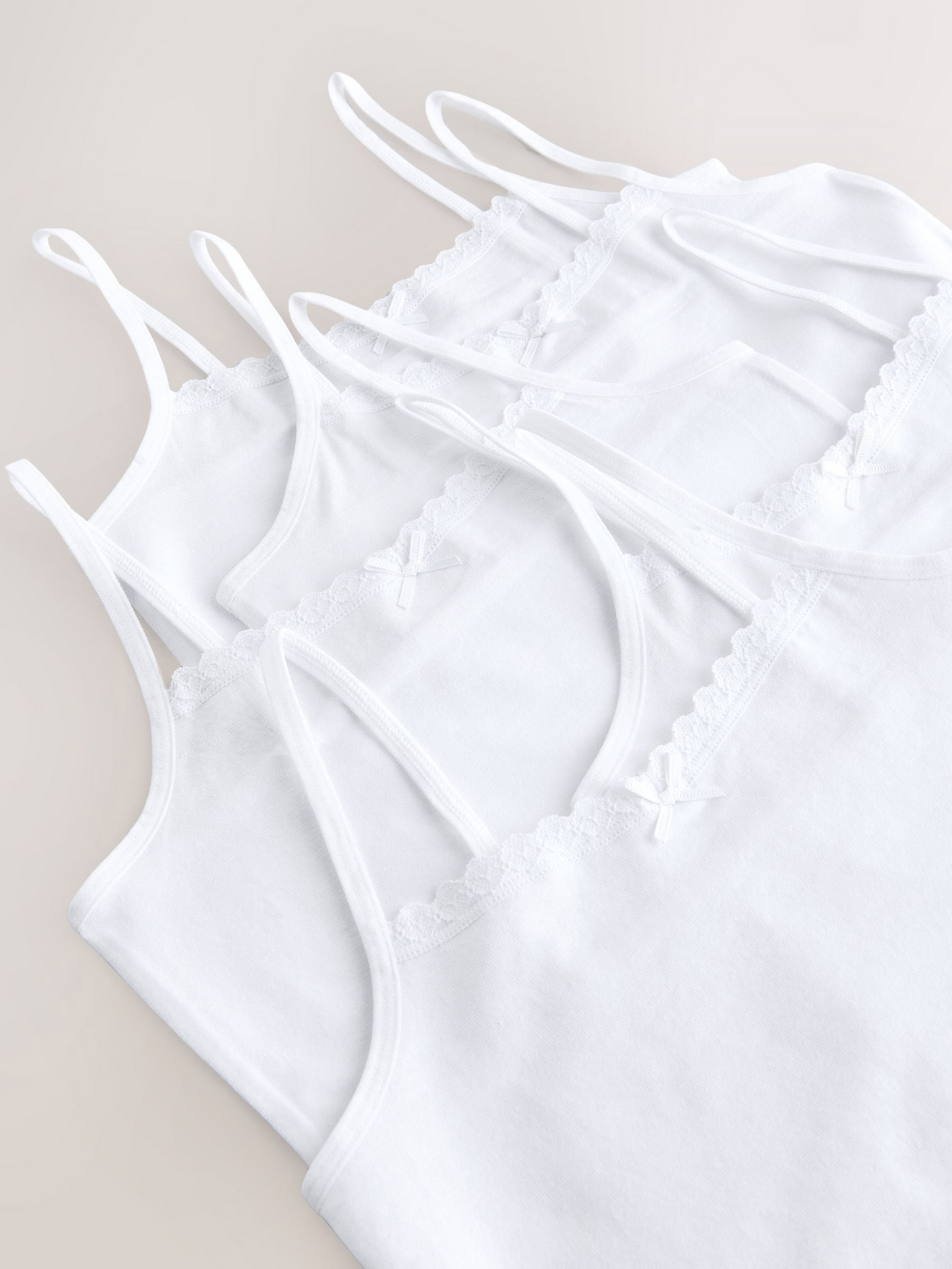 Next 5 Pack Lace Trim Cami Vests