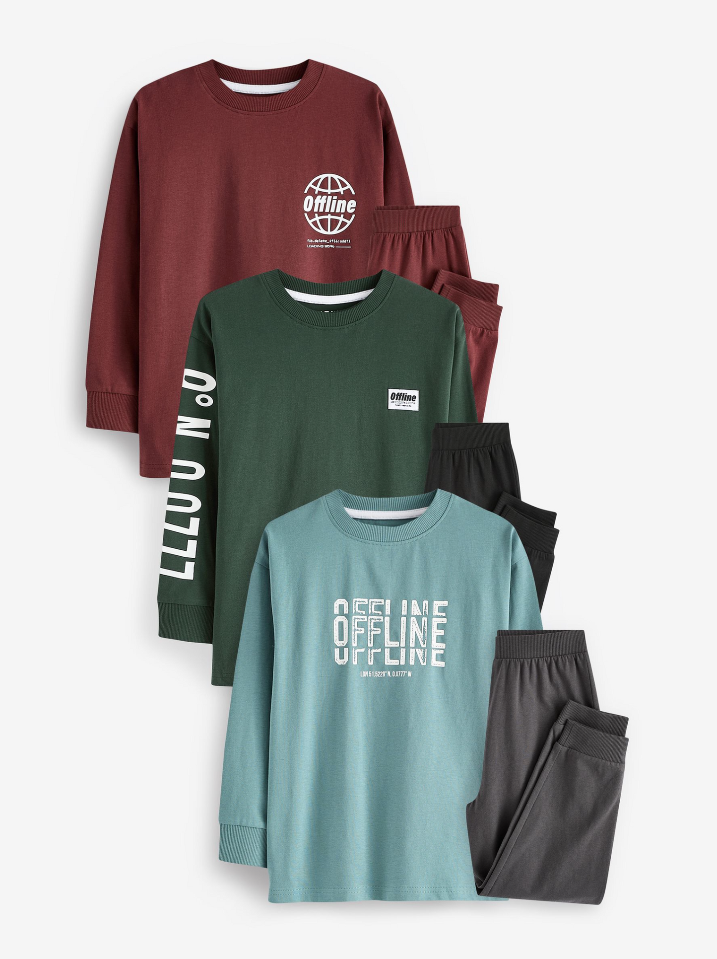 Next 3 Pack Relaxed Fit PJ Sets