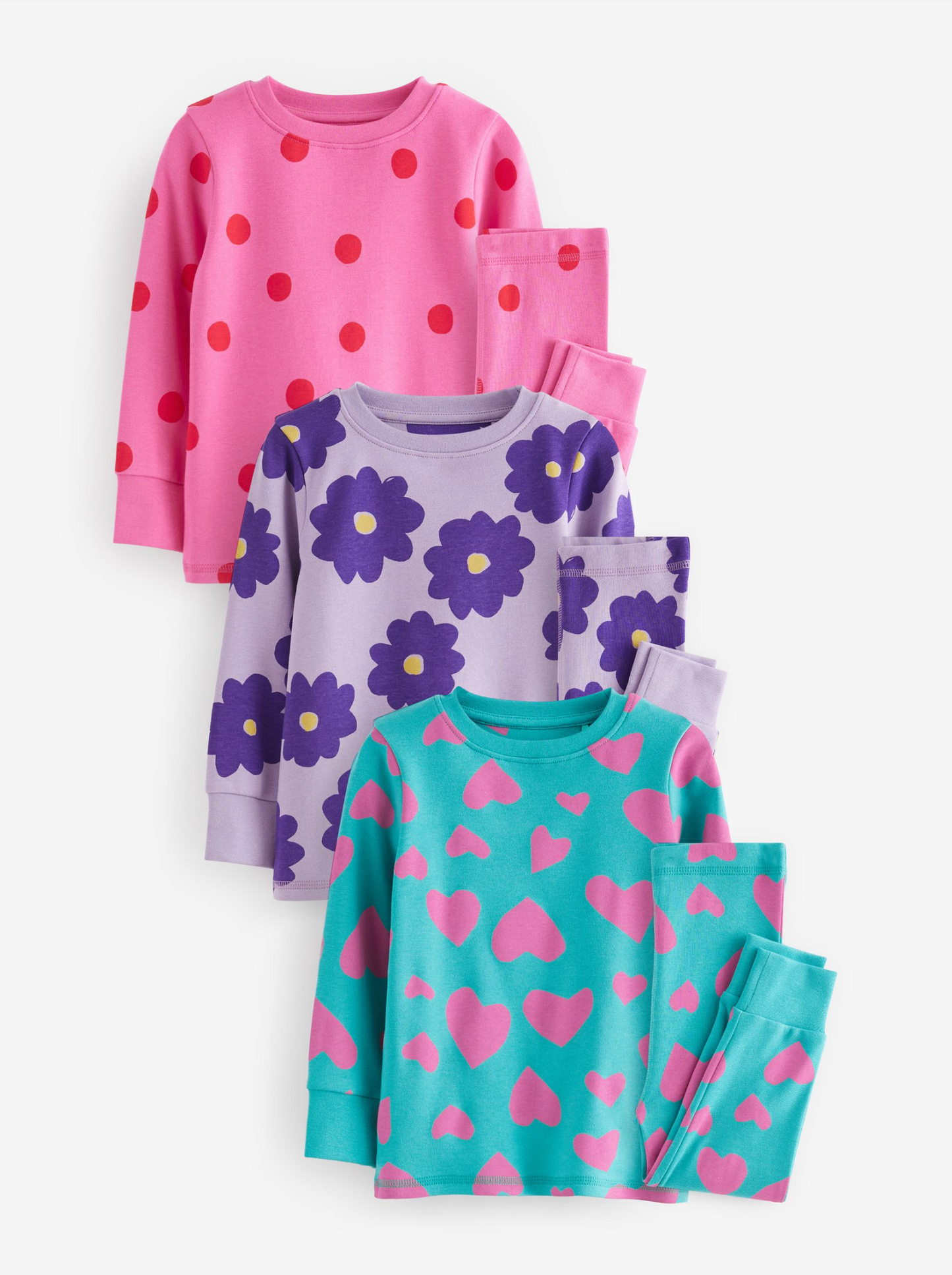 Next 3 Pack Snuggle Bright Pyjamas