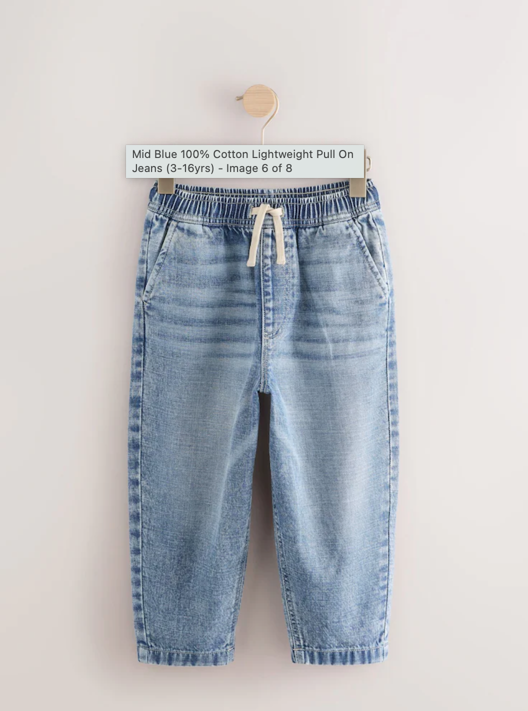 Next Loose Cotton Lightweight Pull on Jeans