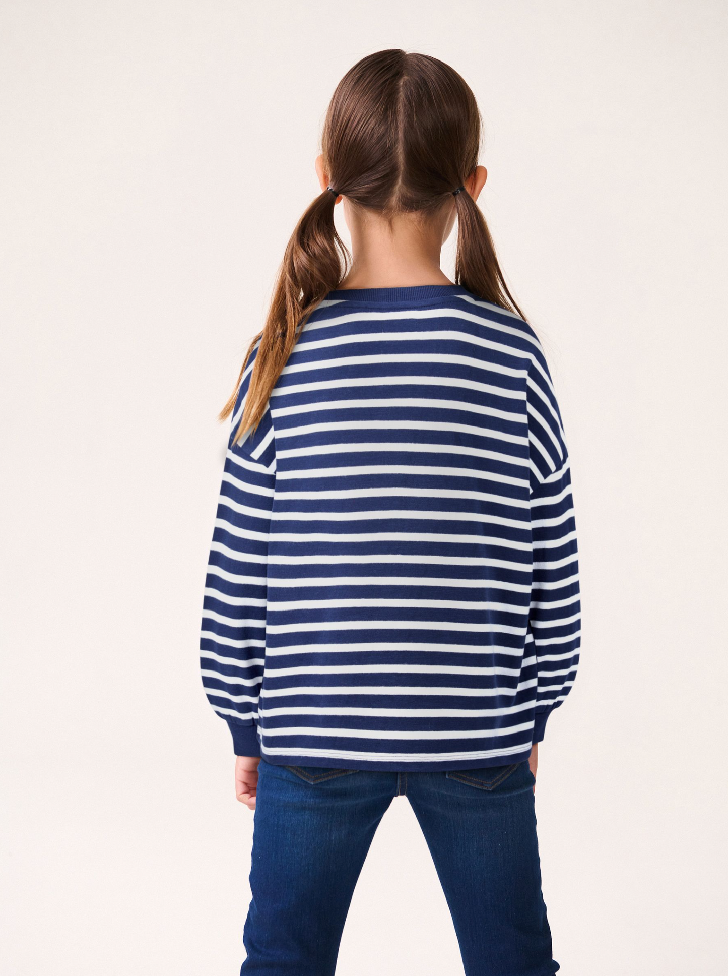 Next Striped Cotton Long T-Shit with Sequin Heart