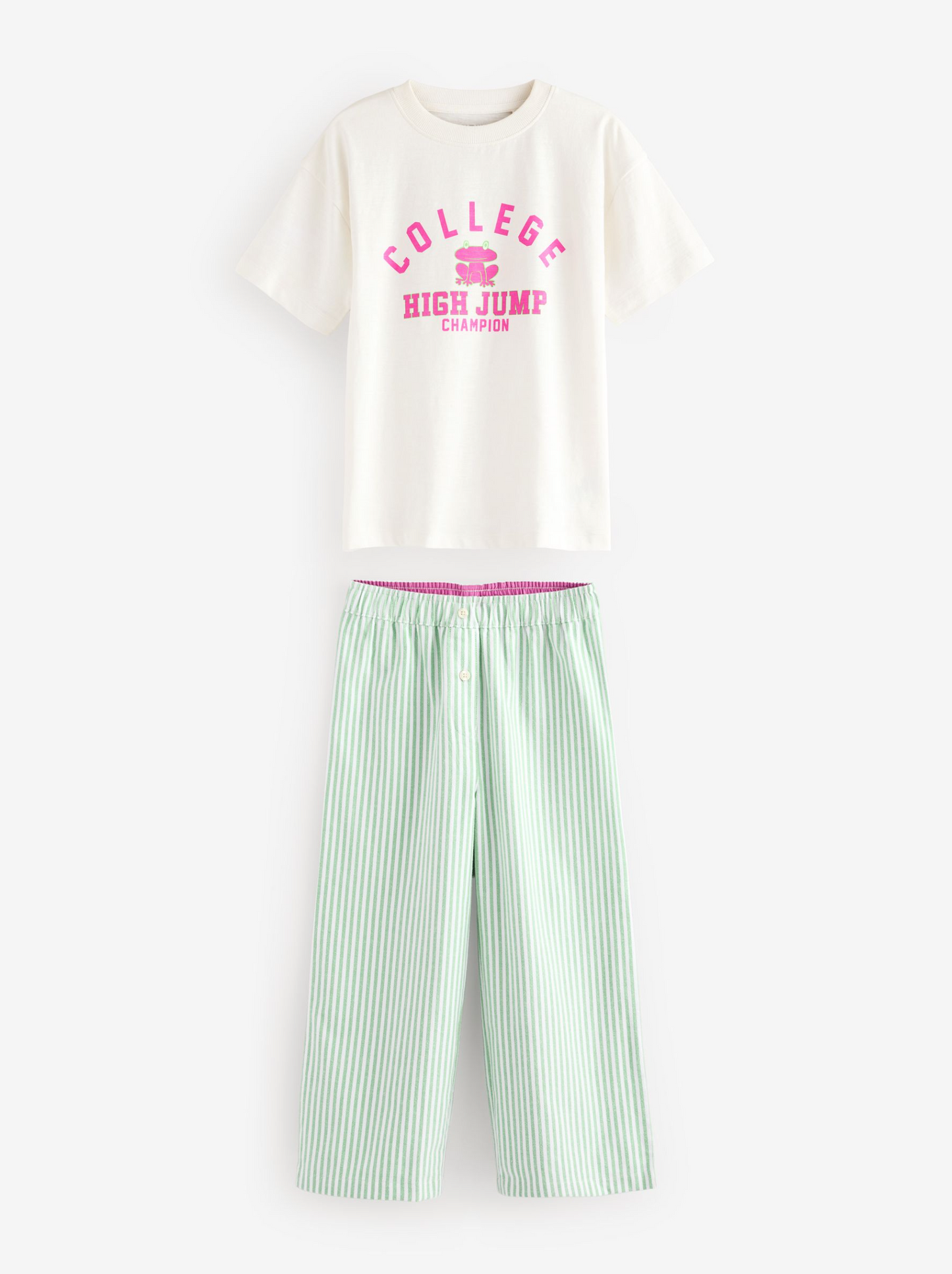 Next  Short Sleeve T-Shirt & Striped Pants Pyjamas