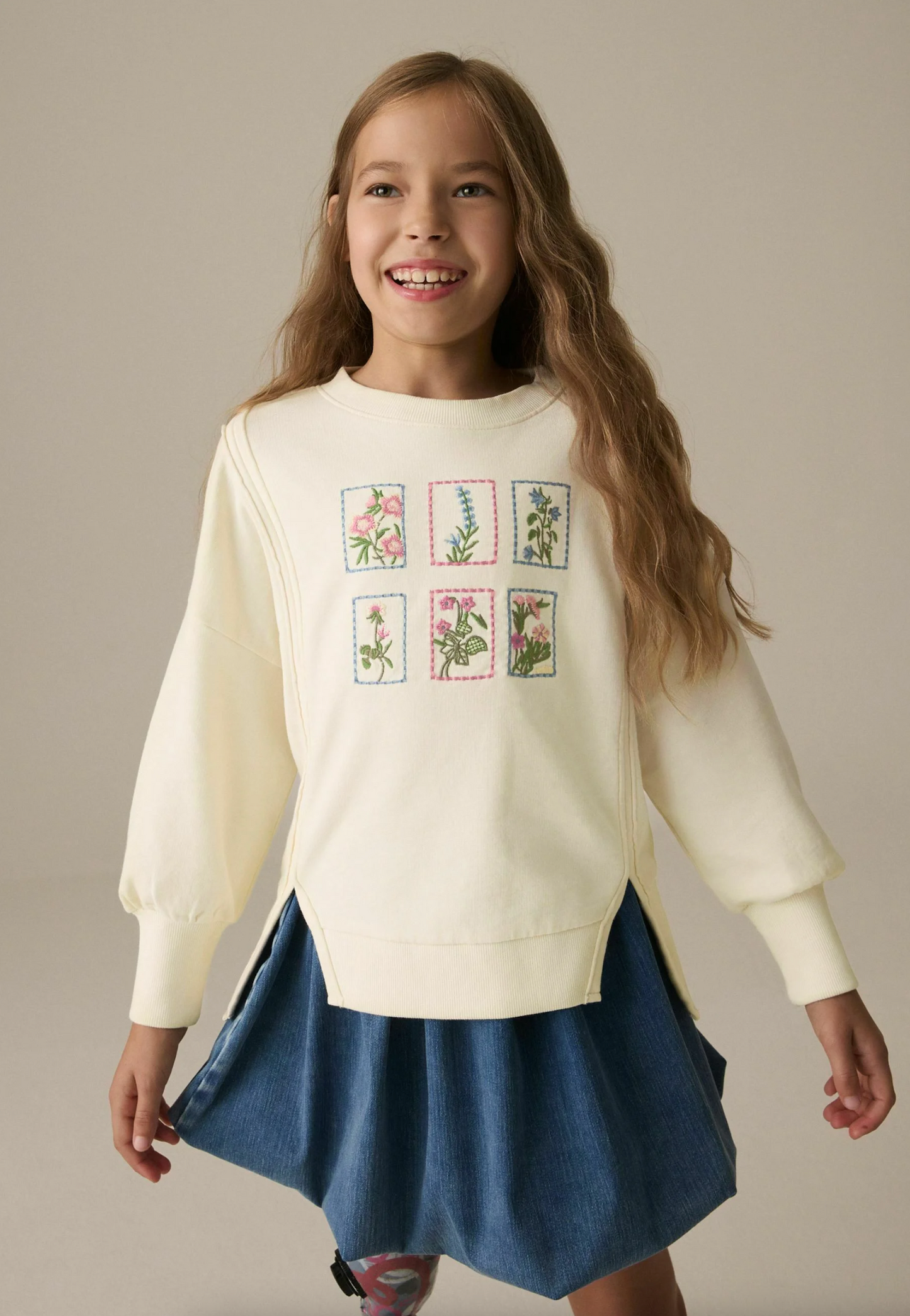 Next Floral Embroidered Oversized Sweatshirt