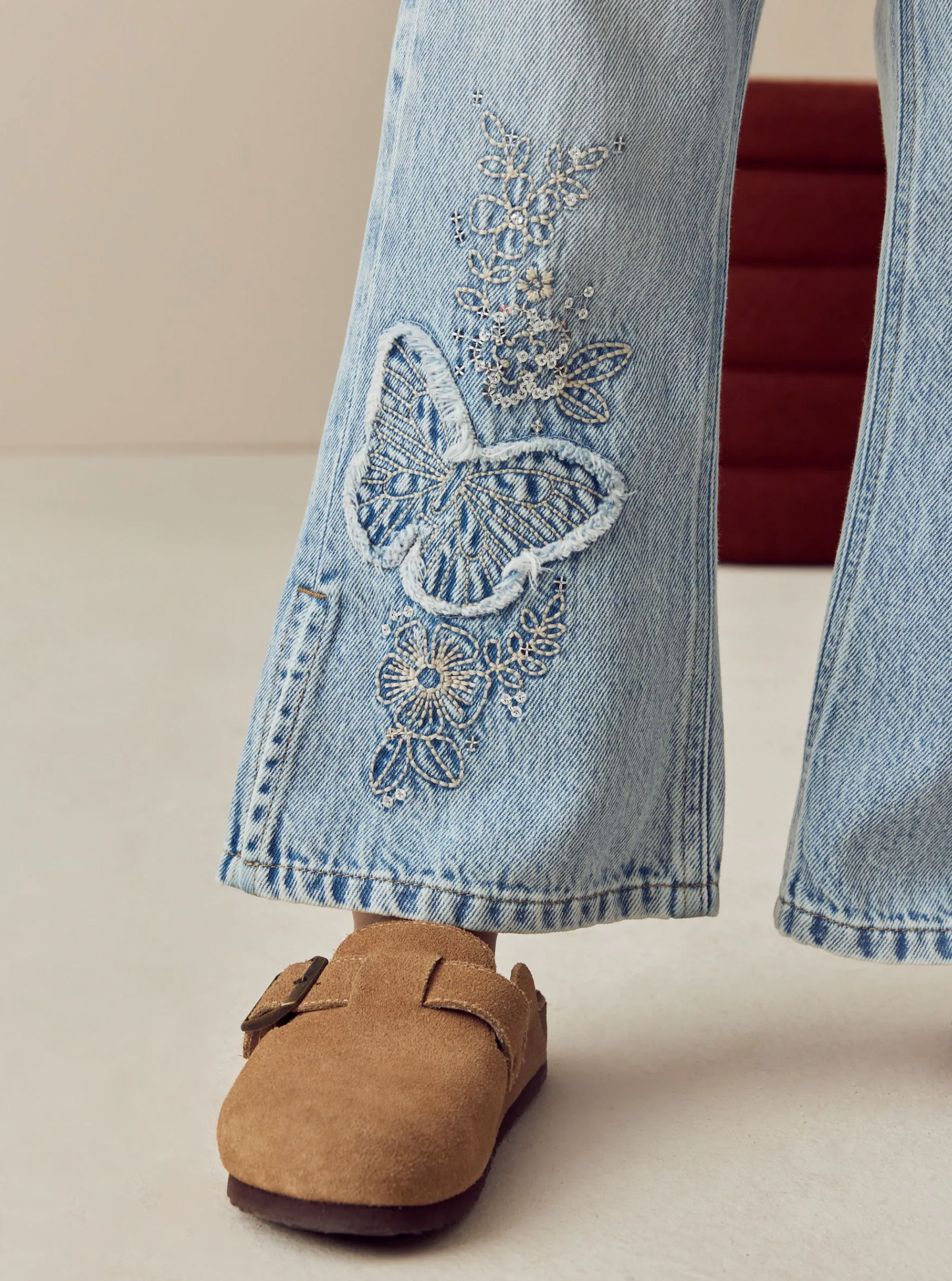 Next Butterfly Embellished Flare Jeans
