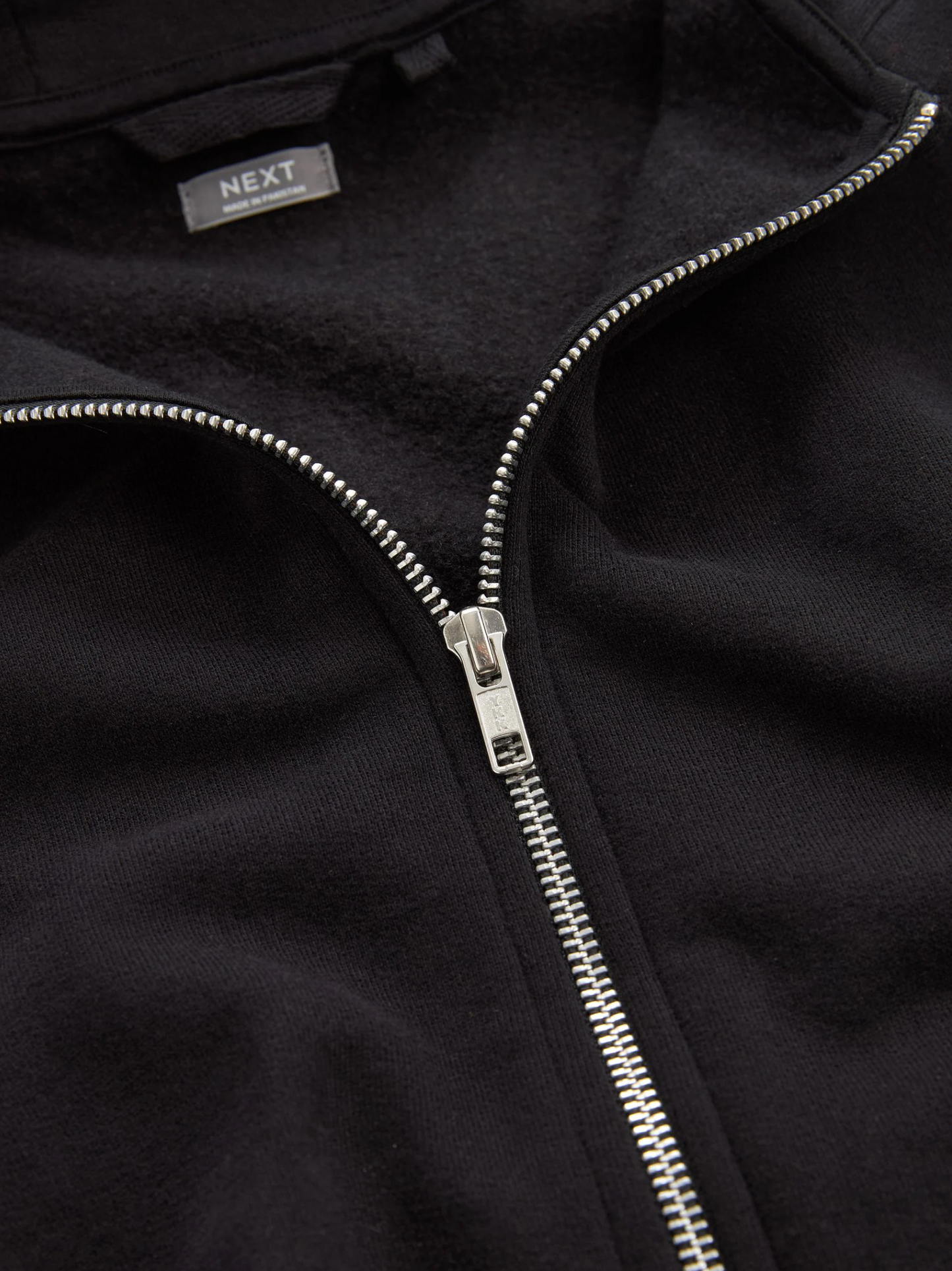 Next Black Long Zip Through Hoodie