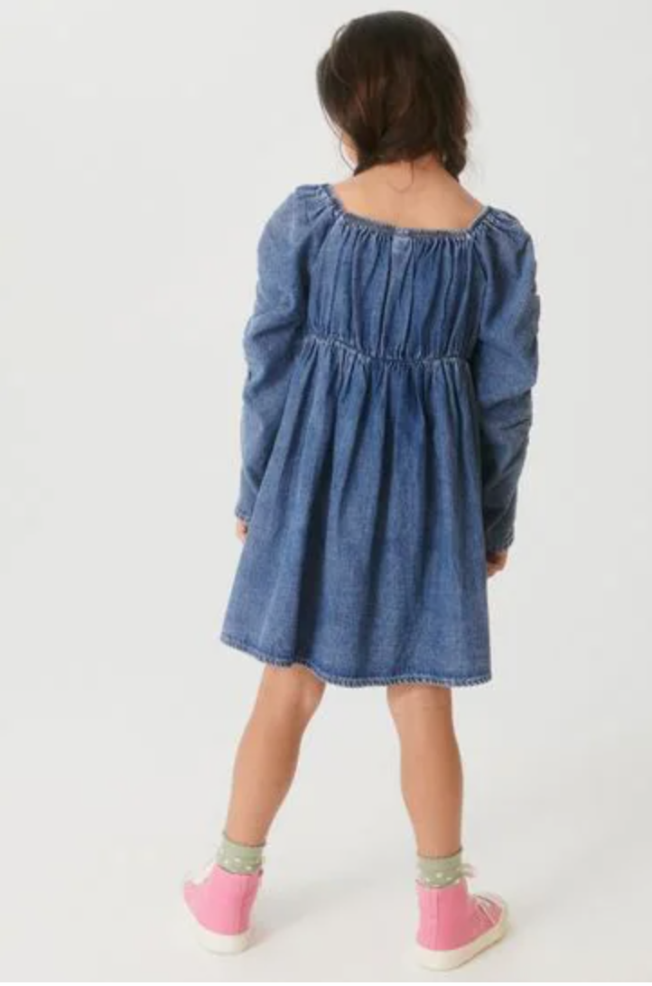 Next Rushed Sleeve Denim Dress