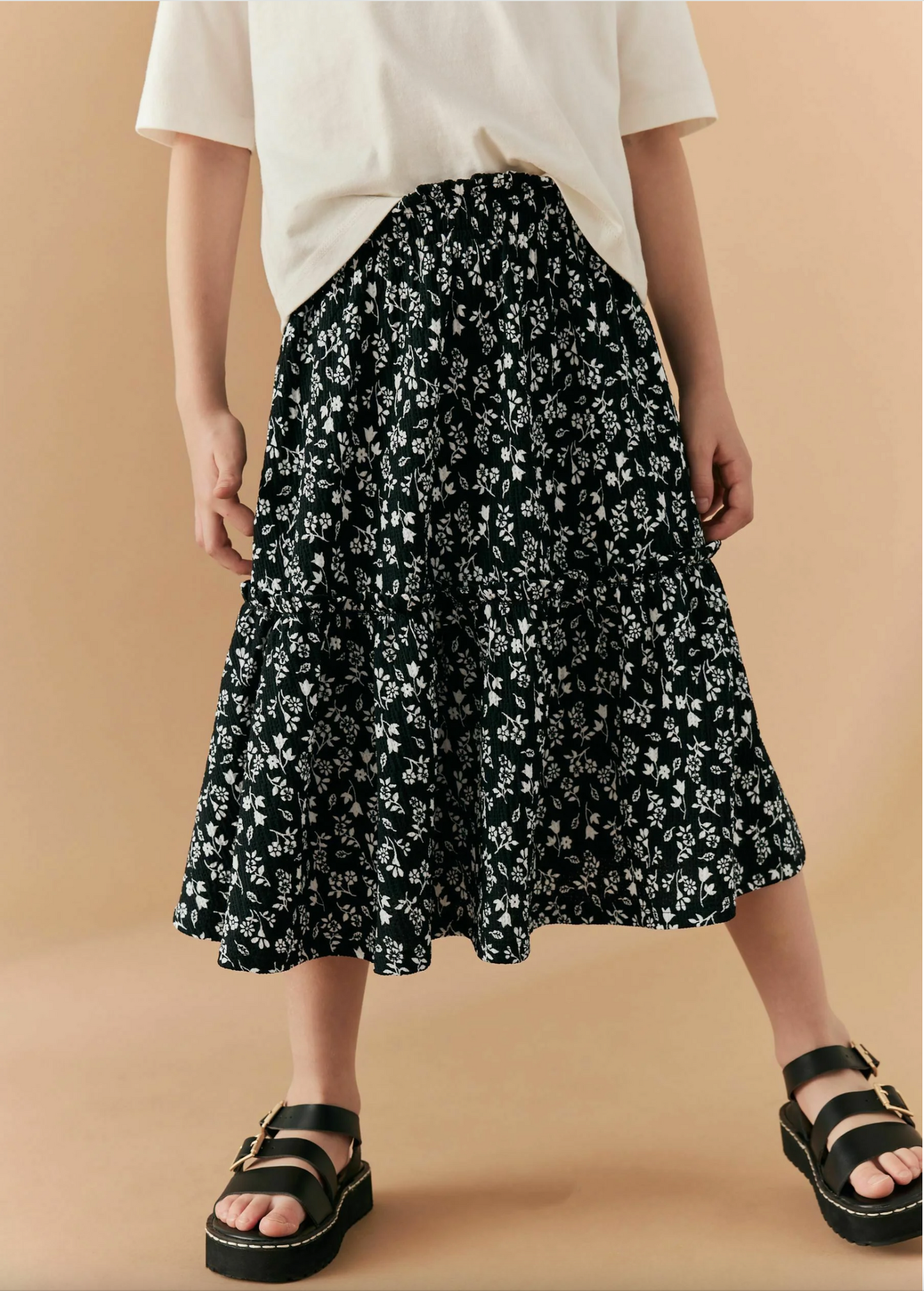 Next Textured Printed Midi Skirt